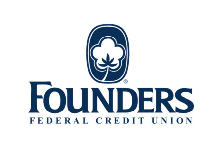 Founders Federal Credit Union logo featuring the word "FOUNDERS" in bold blue letters with a stylized tree symbol above.